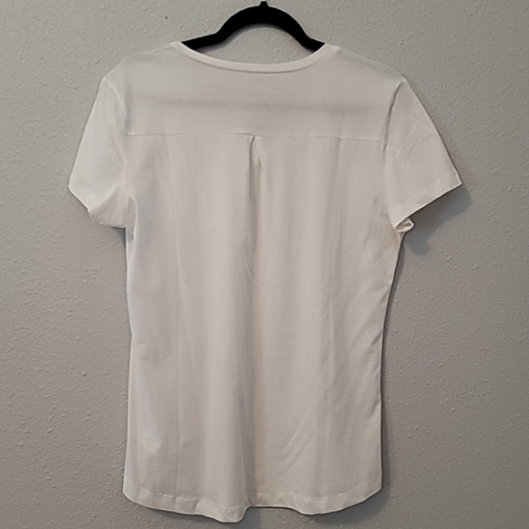 LO Brand White V Neck T-Shirt w Pocket Sz M - Picture 7 of 11